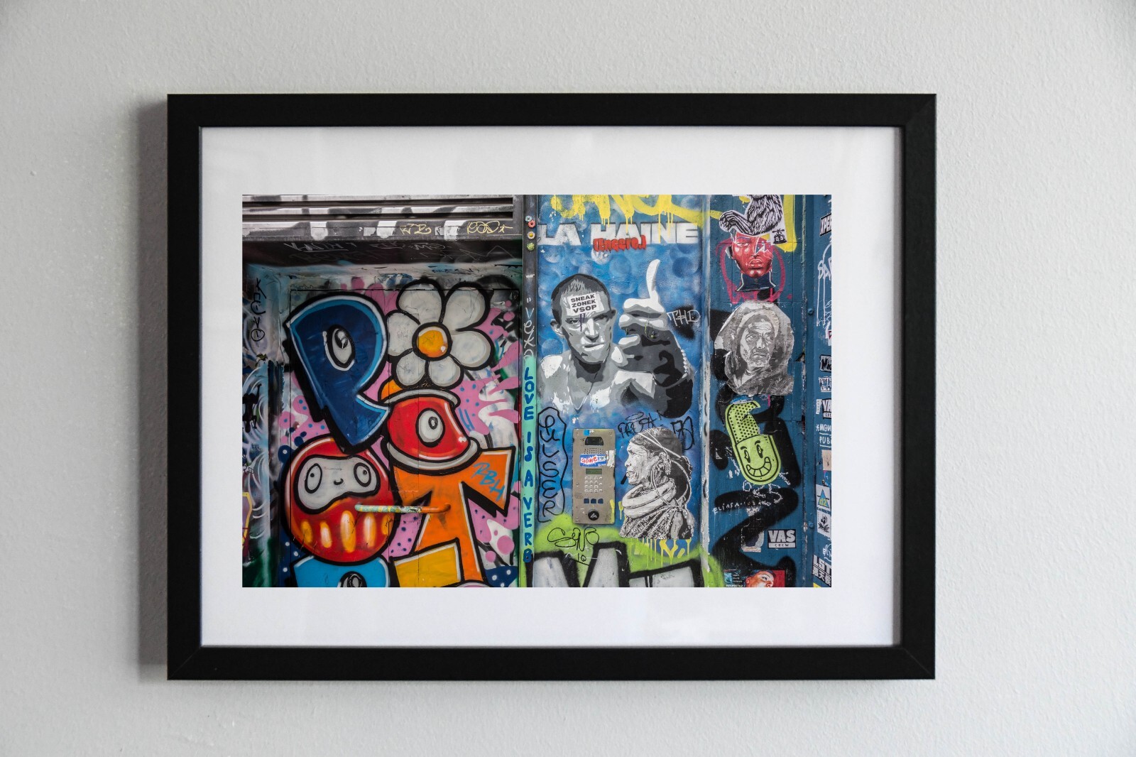 Affiche La Haine Vincent Cassel pour salon style street art 40x60cm