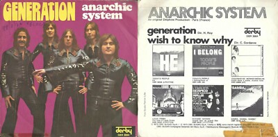 DISCO 45 UMDREHUNGEN ANARCHIC SYSTEM   GENERATION // WISH TO KNOW WHY