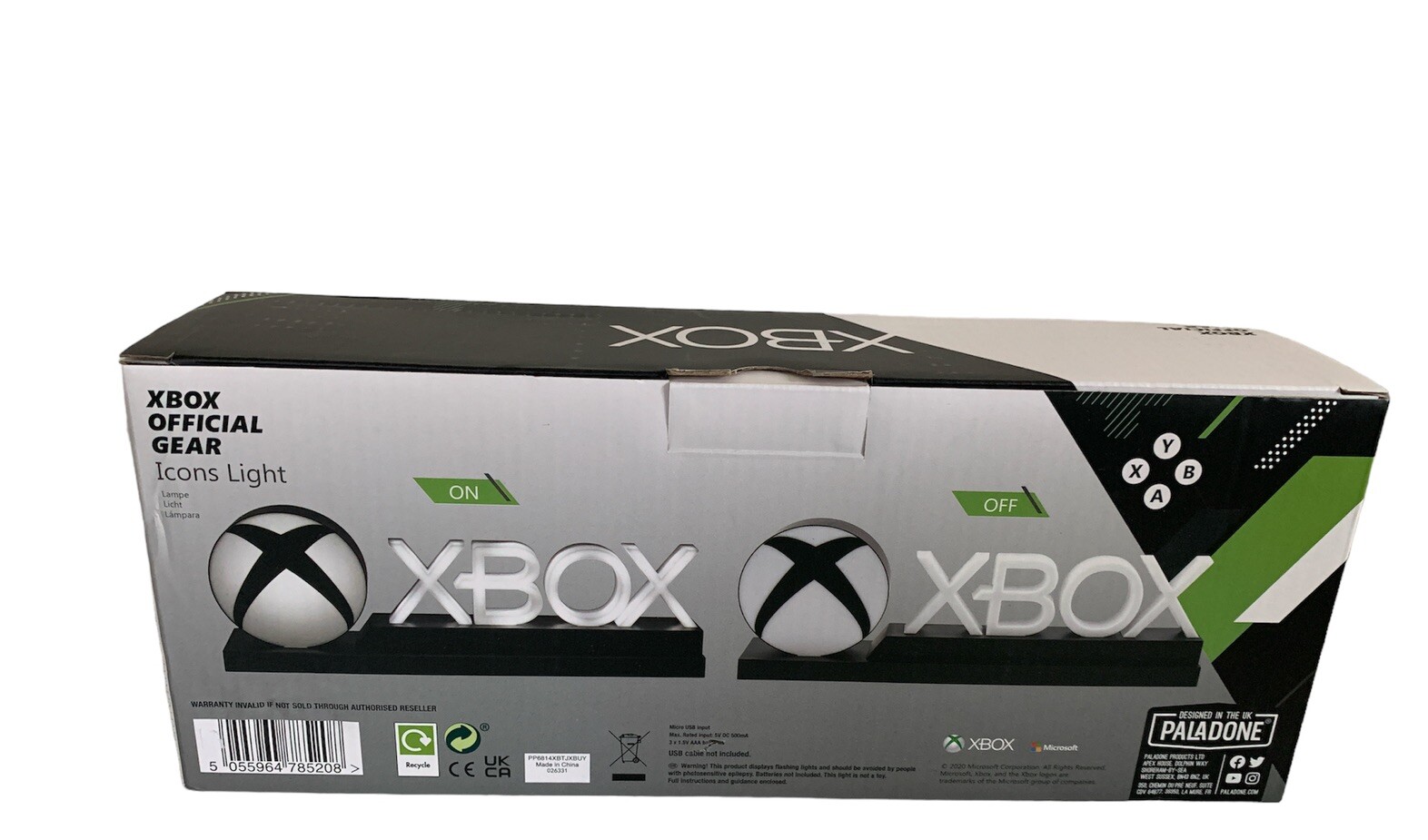 XBOX OFFICIAL GEAR ICONS LIGHT 2LIGHT MODE PHASE ON&LIGHT PULSING LAMP PALADONE eBay