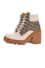 Women's Authentic Gucci Apollo GG Supreme Leather Ankle Boots 659691 New $1090