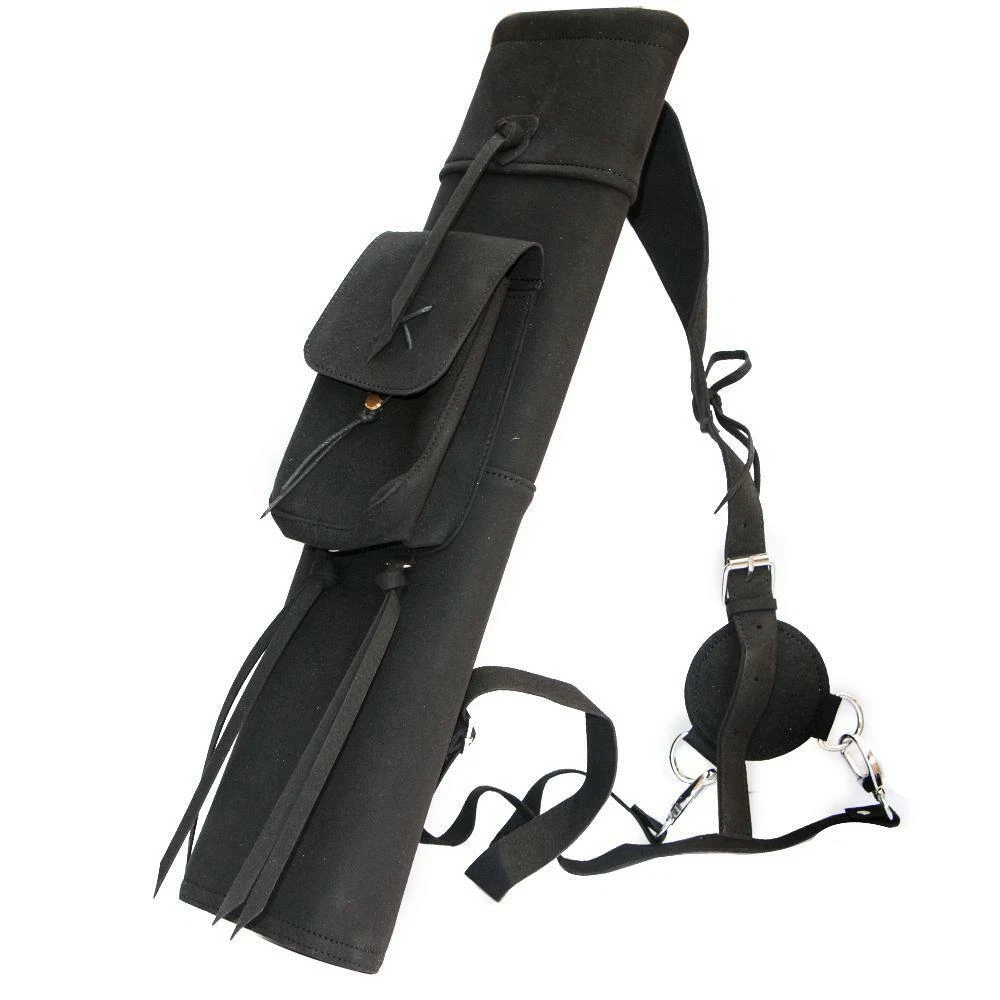 Archery Leather Back Quiver Black Holder 30pc Arrows Recurve Hunting  Accessories | eBay