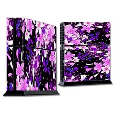 PS Playstation console skins decals wrap - Purple Pink Colorful Flowers Lillies