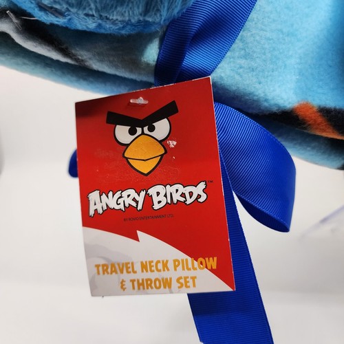 Angry Birds Neck Pillow and Throw Kids Travel Set 2 Piece Blue 11 in x 12 in - Picture 7 of 13