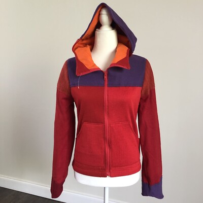 SARTORIA Women s LS Multicolor  Knit Full Zip Pockets Lined Hoodied Jacket