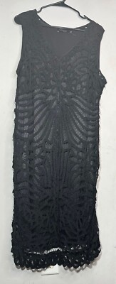 Polo Ralph LAUREN Women Dress BLACK 14 LABEL LACE Sleeveless Retail | eBay