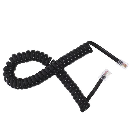 Przewód telefoniczny zwinięty kabel telefoniczny czarny kręcony sznurek - Zdjęcie 12 z 12