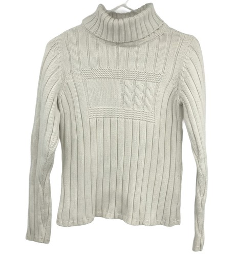Tommy Hilfiger Cream Turtleneck Sweater 
