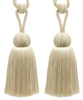DÉCopro Quasten-Raffhalter Style# TBCBW5, Farbe Ecru Ivory, Set 2