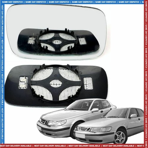 Right Driver side Wing mirror glass for Saab 93 900 95 19942002