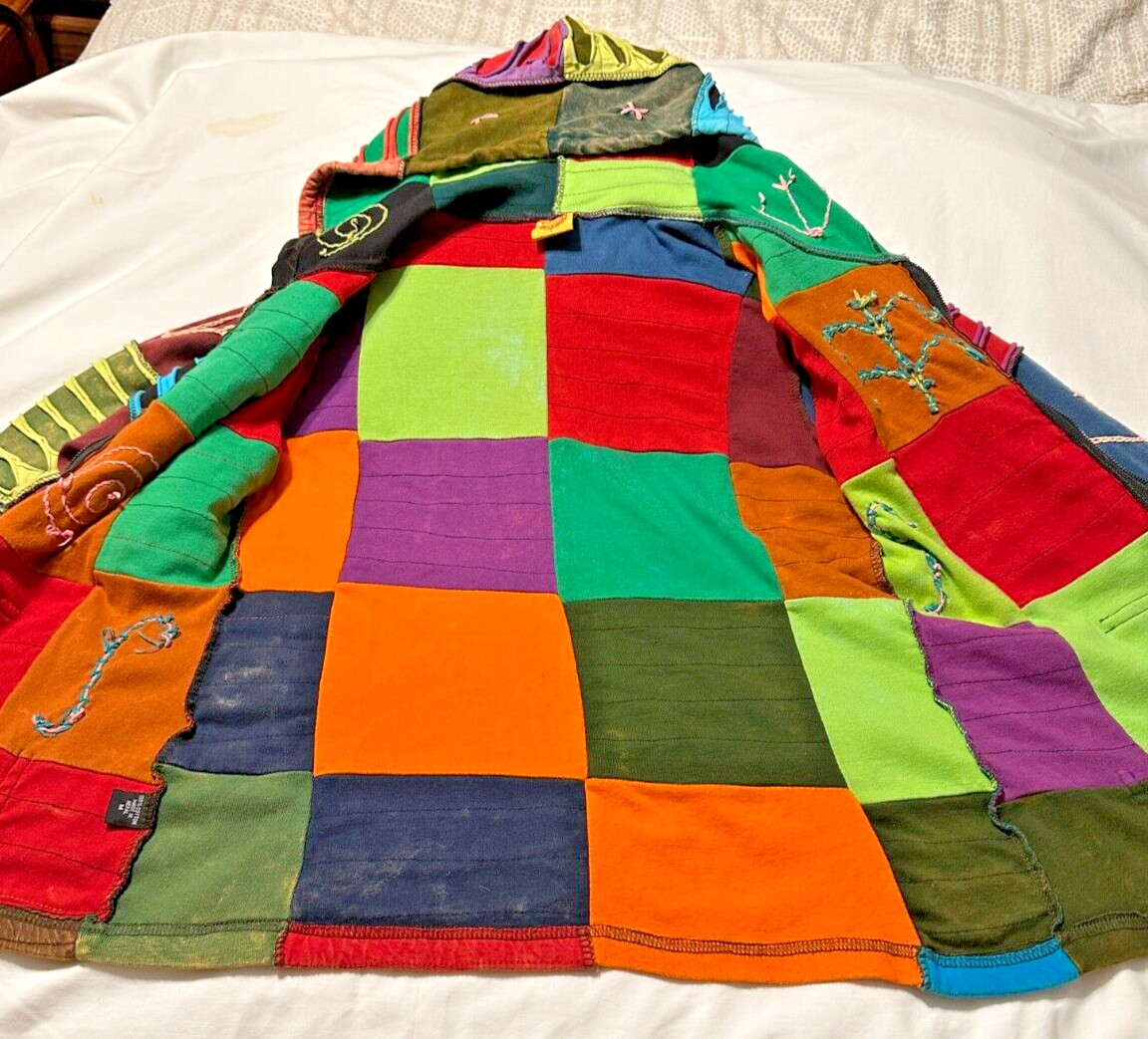 Karma Circle Slash, Patchwork, Embroidered, Zip U… - image 4