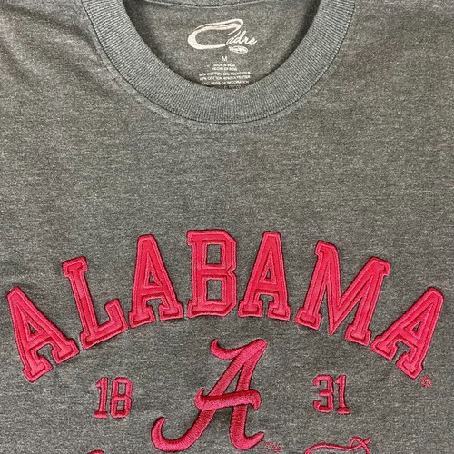 Alabama Crimson Tide Shirt Cadre Embroidered Gray Short Sleeve Men Medium - Picture 6 of 10