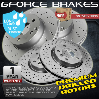 Front and Rear Cross Drilled Rotors for 2011-2013 Infiniti FX50