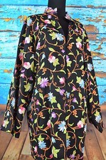 Unbranded Blazer Hand Made Embroidered Floral Colorful Size Medium Flowers M