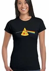 Dark Side Of The Pizza - Womens Funny T-Shirt Pink Floyd Parody Dave Gilmour