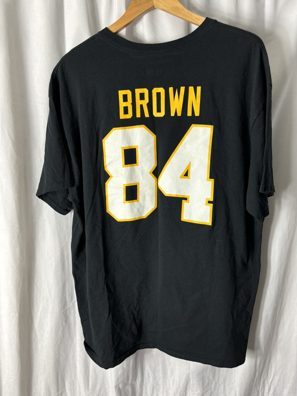 Team Apparel T-Shirt Mens XL NFL Players Steelers Antonio Brown #84 Logo Black