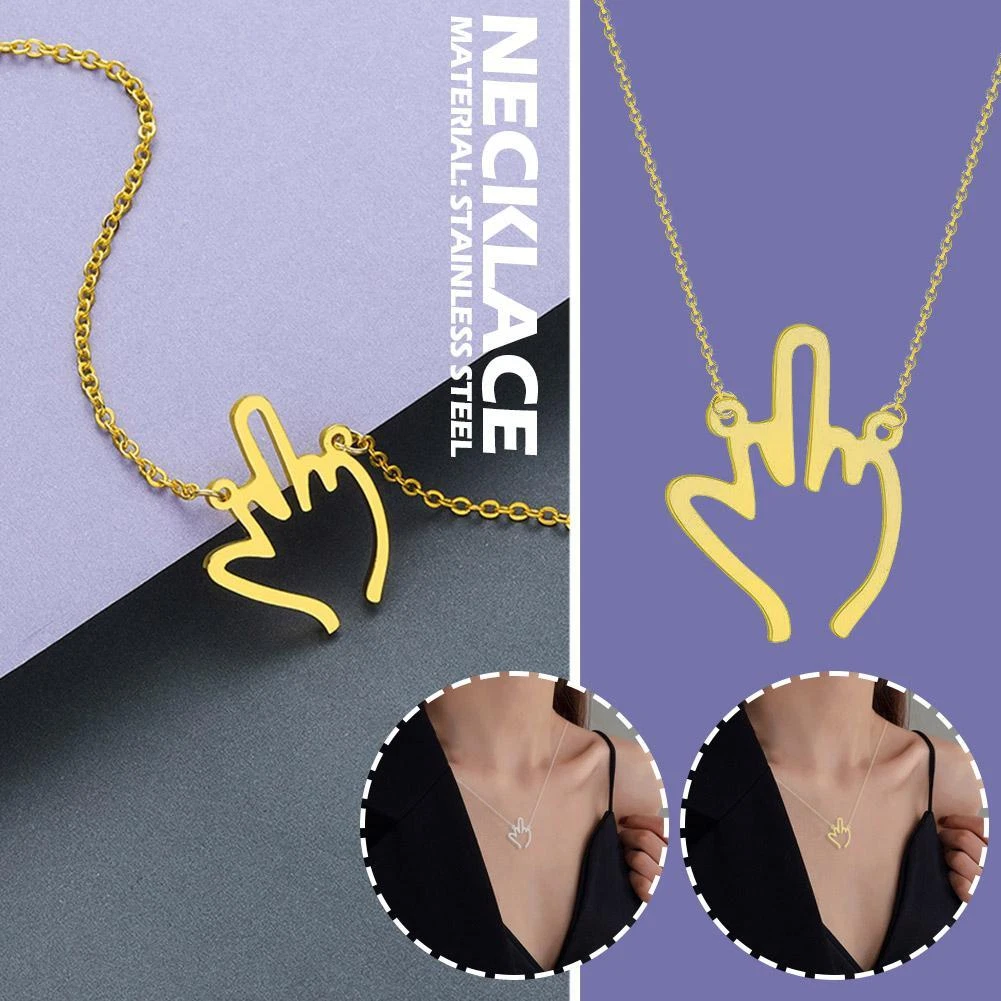 Middle finger necklace deals