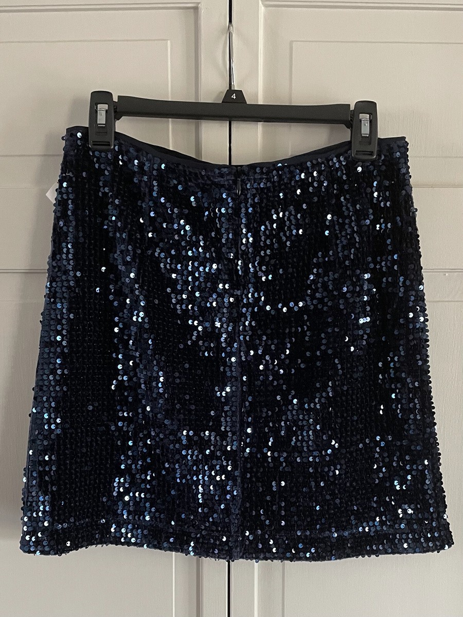 Joie Women's Blue Sequin Mini Skirt Size S/P NWT
