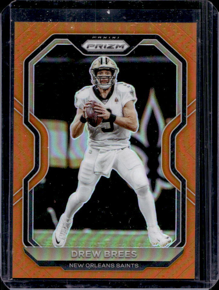 2020 Panini Prizm Drew Brees Orange Prizm #57/249 #243 New Orleans Saints