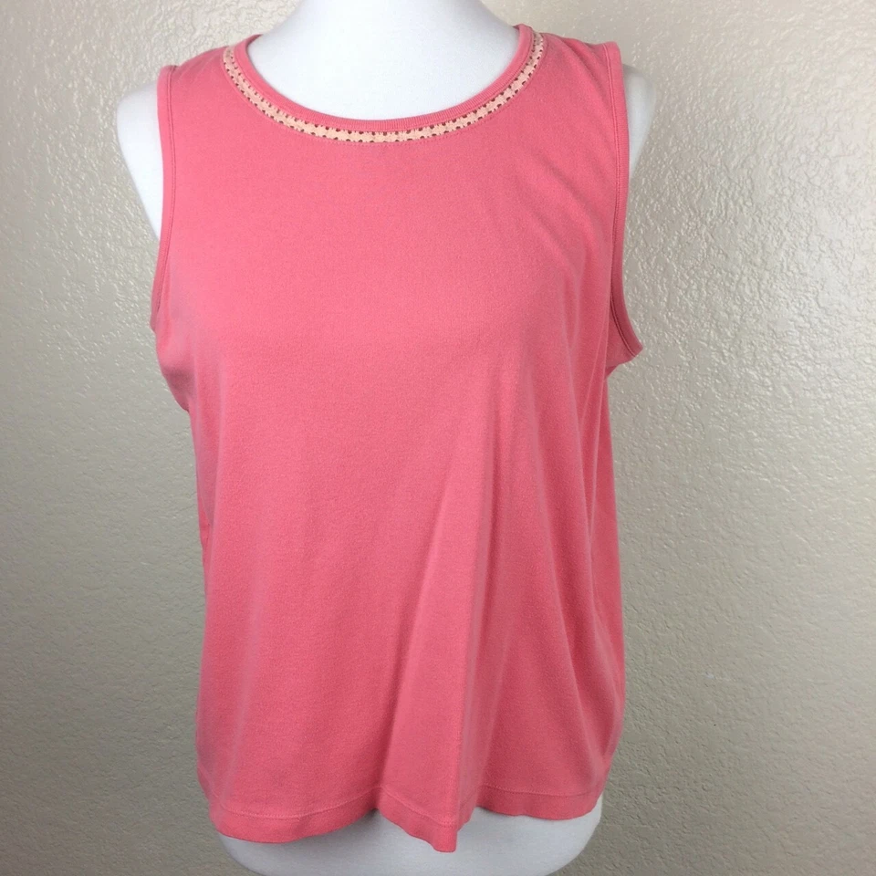 Villager Sport Mujer Rosa Top Sin Mangas con Escote Ribete Talla L Foto 2 de 4