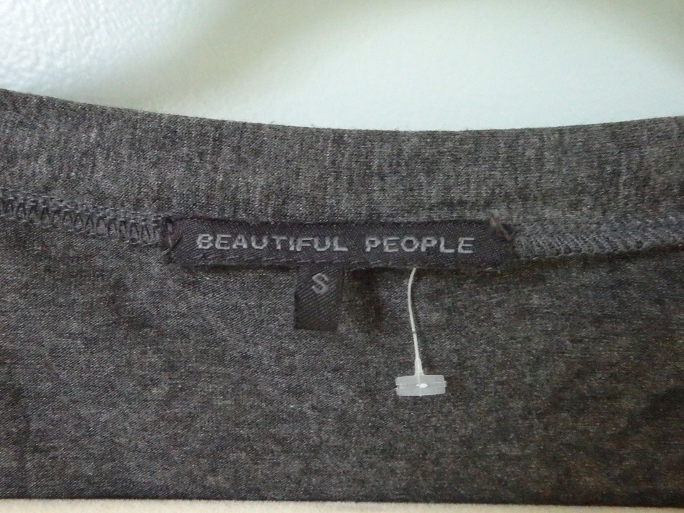 Beautiful People Womens Small Gray Lagenlook Boxy Jersey Cardigan