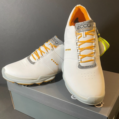 ECCO Mens BIOM GOLF SHOES (EU 45) White/Orange (NEW NOS NIB!) Soft