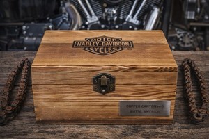 Harley Davidson Wooden Keepsake Box Copper Canyon H-D Butte Montana Dealer