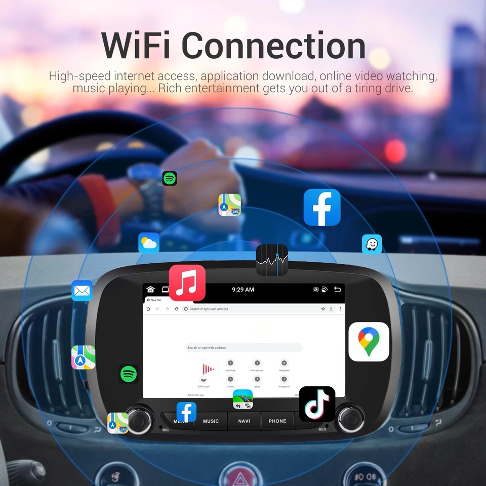 Autoradio 7” Android 15 CARPLAY Wireless per Fiat 500X 2014-2020 WIFI 4GB + 64GB - Immagine 4 di 4