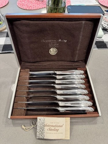 prelude International Sterling steak knives 8pcs