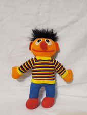 Vintage Playskool Ernie Sesame Street Plush Doll 1980s Colorful Sweater