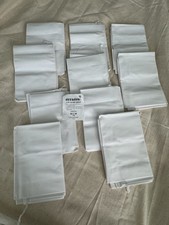 Atlas T-130 No Iron 10 Muslin Pillowcases White Standard Cotton Blend USA Made