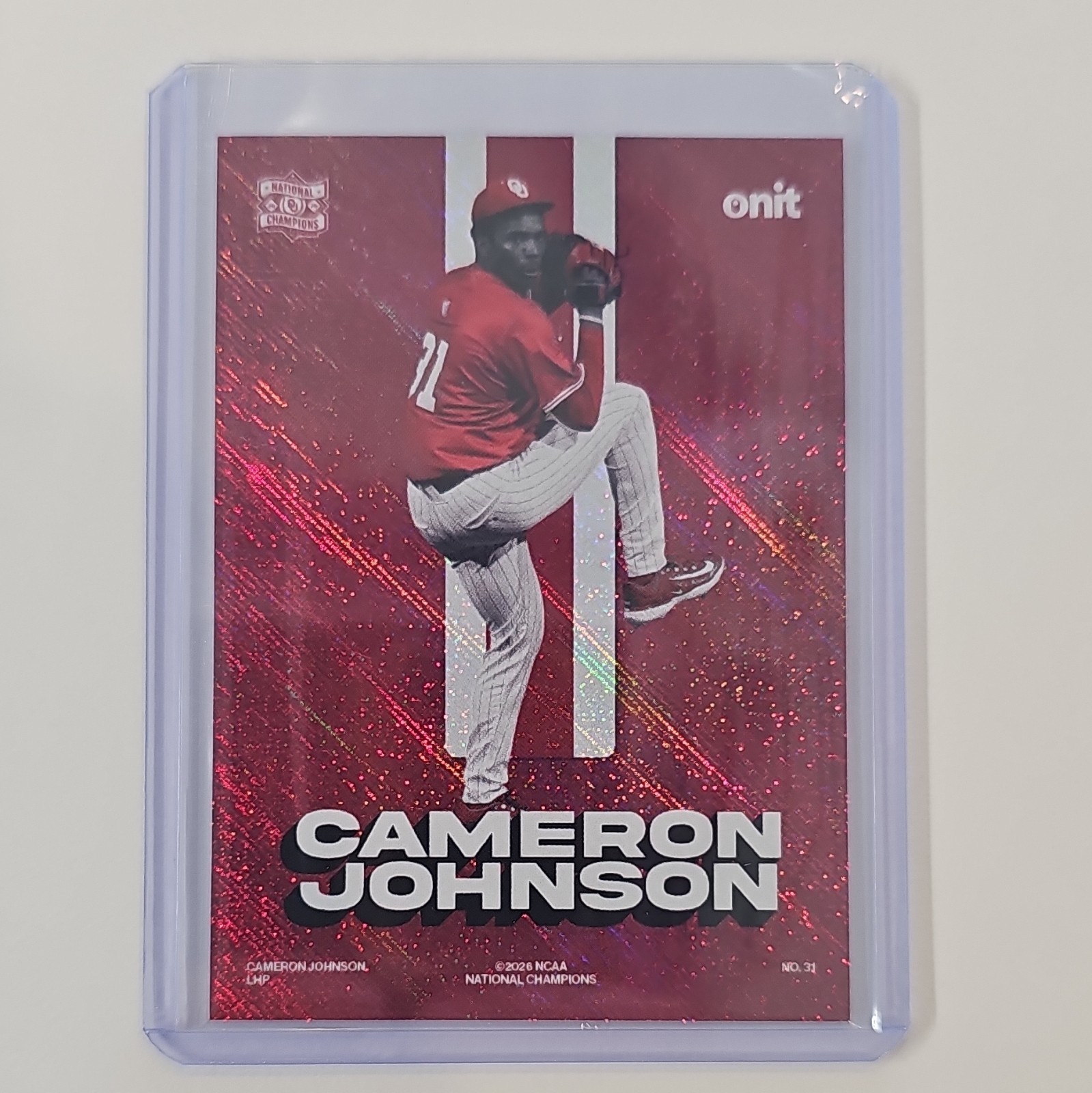onit National Champions Cameron Johnson Oklahoma Sooners #31 Red Foil NCAA 2026