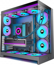 H2 2026  ATX PC Case, Pre-Installed 8 PWM ARGB Fans 6X140Mm,2X120Mm , Large D