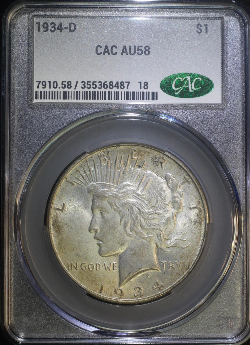 AU 58 Graded 1934 Year Peace Dollars (1921-1935) for sale | eBay