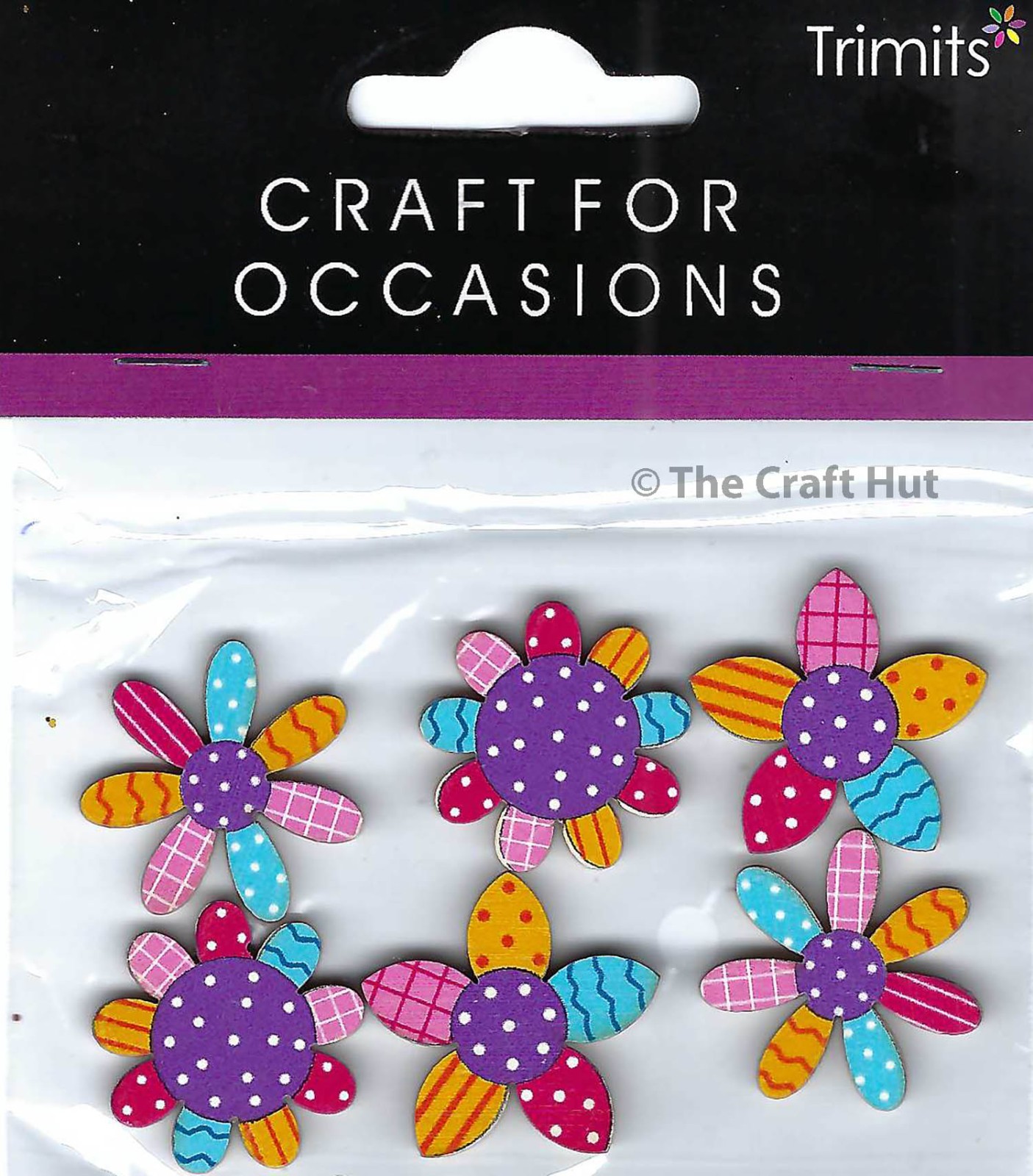 Trimits Craft Embellishments Scrapbook Card Making Colourful Flowers New