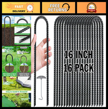 Heavy Duty Trampoline Ground Stakes with T Hook - Galvanized Steel U-Shaped Anch