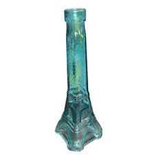 "Florero acuático vintage/botella de vidrio decantador Torre Eiffel París 9,25"" pulgadas"