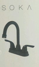 SOKA Bathroom Faucet in Matte Black, 4 Inch Bathroom Sink Faucet Centerset