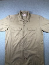 Dickies Men's Short Sleeve Twill Work Shirt Khaki Beige