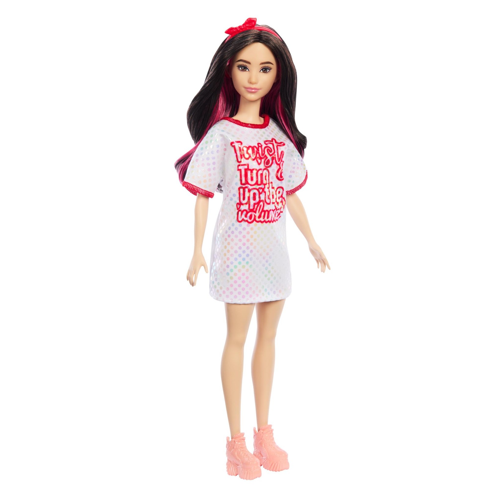 Barbie Fashionistas Puppe Nr 214 mit schwarzem gewelltem Haar Twist n Turn-K 4990₽