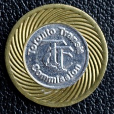 2006-2008 TORONTO TRANSIT COMMISSION BIMETALLIC 1 FARE TOKEN - TTC
