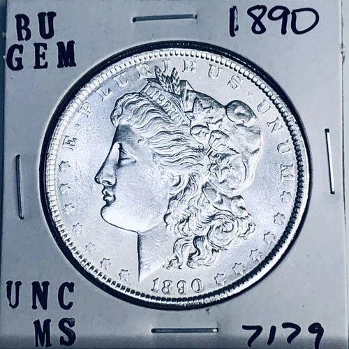 1890 BU GEM MORGAN SILVER DOLLAR UNC MS+++ U.S. MINT RARE COIN 7179