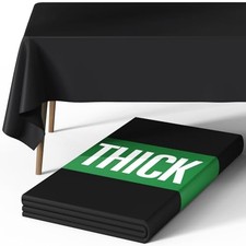 Rectangle Table Cloth 60" x 84"   Durable Polyester 84" x 60" - 1 Pack Black