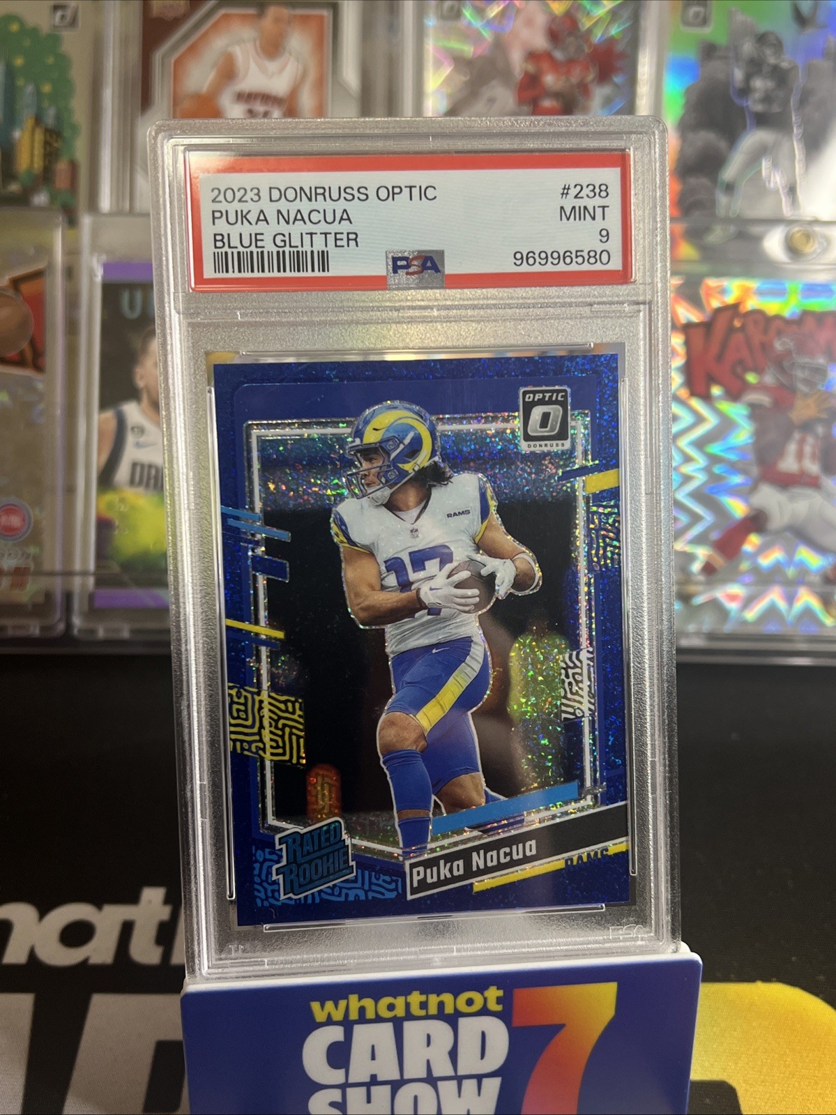2023 Panini Donruss Optic - Rated Rookie Puka Nacua #238 Blue Glitter Prizm (RC)