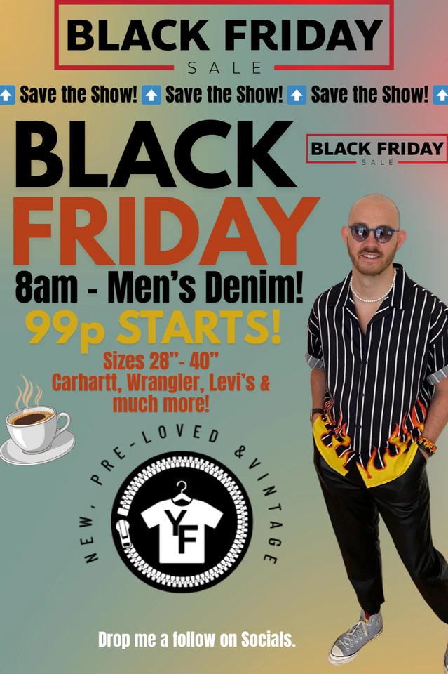 🔥 8am BLACK  FRIDAY  MENS DENIM SALE🔥 99p Starts - Carhartt, Levi’s…