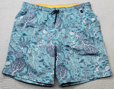 Lands' End Board Shorts Men Large Multi Themed Print Mesh Lined Drawstring Waist