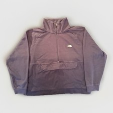 The North Face Womens XL Black Quarter Zip Pullover Fleece Kangaroo Pocket