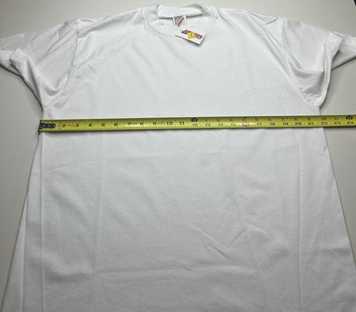 Camiseta Jerzees vintage nueva de colección para hombre talla L blanca en blanco nueva hecha en EE. UU. - Imagen 3 de 5