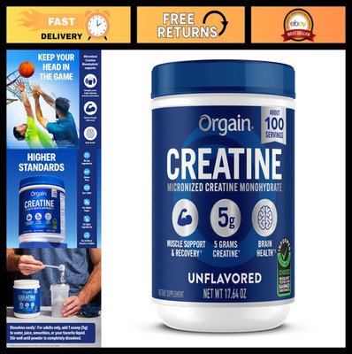 Micronized Creatine Monohydrate Powder, 5g, Unflavored, 100 Servings - Muscle Ga