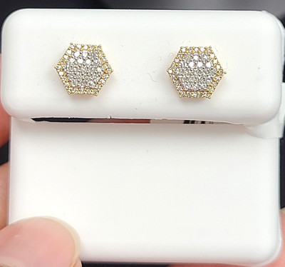 ANGEBOT! NATÜRLICHER RUNDER DIAMANT CLUSTER-OHRSTECKER 0,30 KT GOLD 6,7 mm