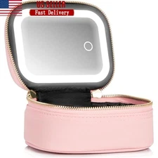 LED Makeup Bag Portable Travel Mirror Toiletry Organizer Waterproof Gift New